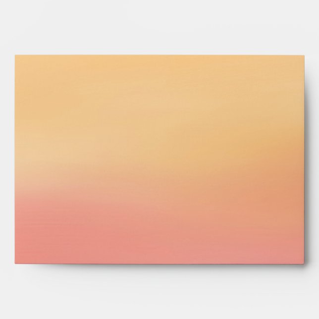 Enveloppe Aquarelle tropicale orange rose de coucher du (Devant)