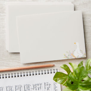 Enveloppe Aquarelle une oie soie 1er premier anniversaire