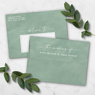 Enveloppe Aquarelle verte claire A7 Faire-part de mariage 5x
