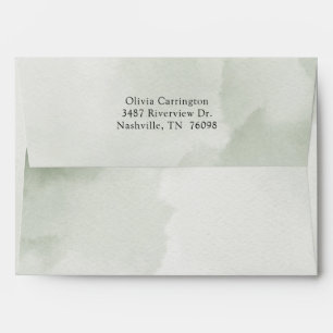 Enveloppe Aquarelle verte Élégante Adresse de retour moderne