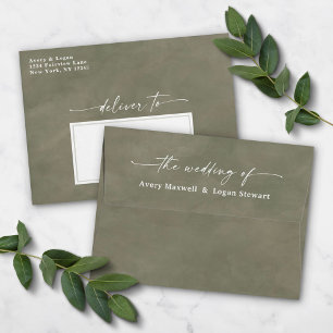 Enveloppe Aquarelle verte Sage A7 Faire-part de mariage 5x7