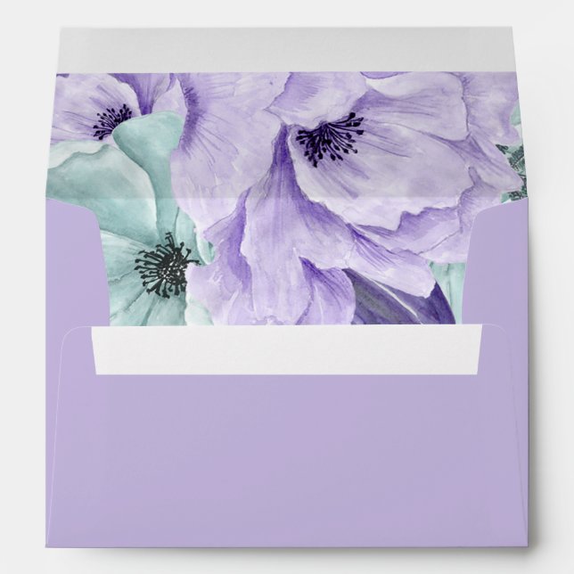 Enveloppe Aquarelle violette de la Monnaie Lavande (Dos (Bas))