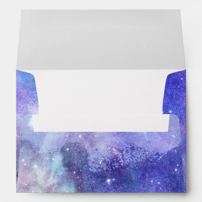 Enveloppe Aquarelle violette étoile Sky Space Lover Galaxy (Dos (Bas))