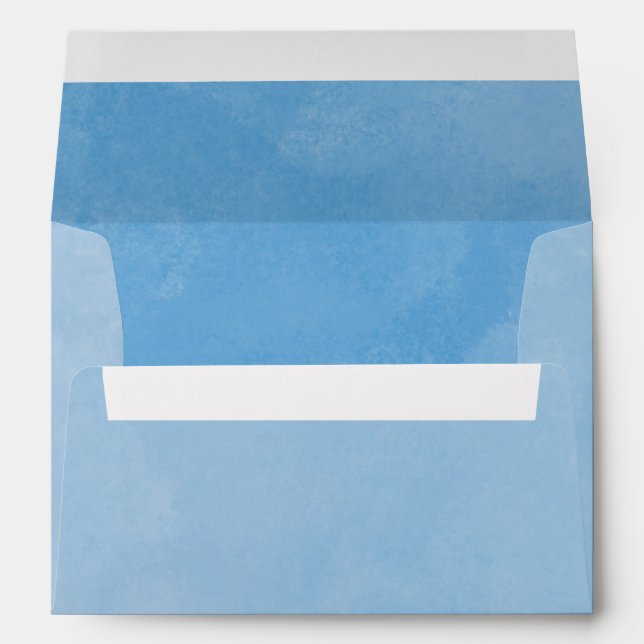 Enveloppe Aquarelle Whimsace Voilier Océan Bleu 5x7 (Dos (Bas))