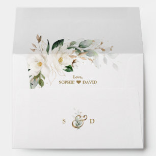Enveloppe Aquarelle WhiteMagnolia Mariage Adresse de retour