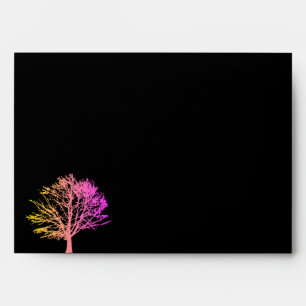 Enveloppe Arbre dans la Bois Bar Barre Mitzvah Envelope Noir