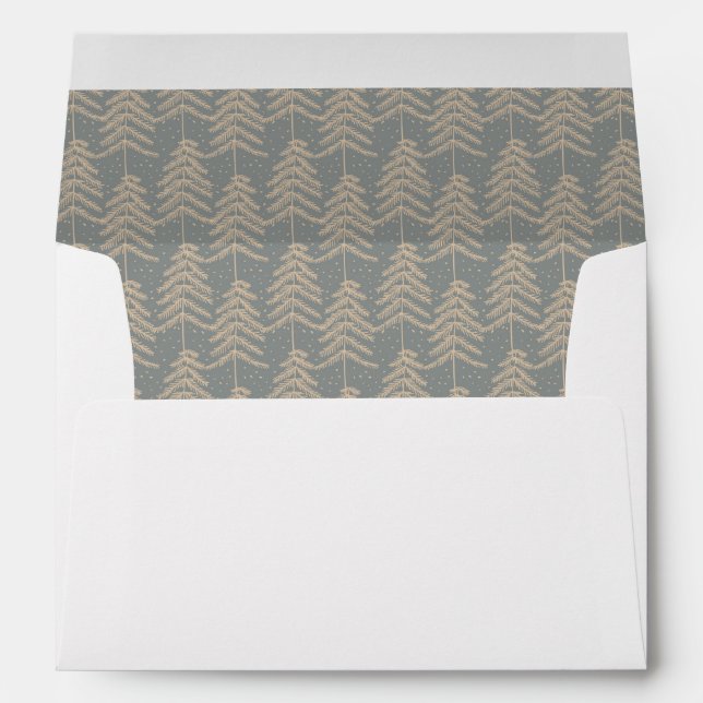 Enveloppe Arbre de pin de Noël gris minimum Adresse de retou (Dos (Bas))