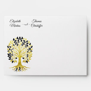 Enveloppe Arbre d'or de la vie Mariage sophistiqué intempore