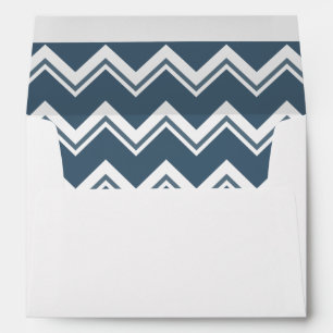 Enveloppe Arbre palmier avec doublure à chevron bleu mariage