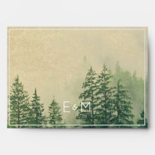 Enveloppe Arbres à pin forestier Monogrammed RSVP Adresse de