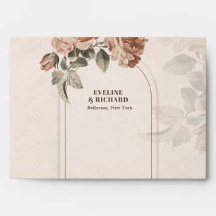 Enveloppe Arc Boho vintage terre cuite rose sauge vert