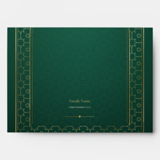 Enveloppe Arc de Mihrab en or émeraude Mariage islamique mus