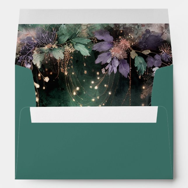 Enveloppe Arc forestier enchanté Emerald Green Quinceanera (Dos (Bas))