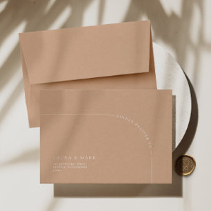 Enveloppe Arch Tan moderne Adresse de retour Mariage RSVP