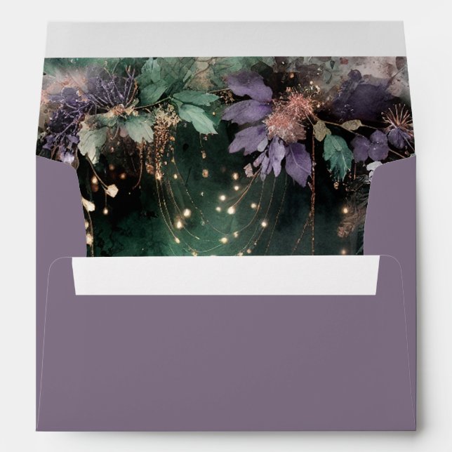 Enveloppe Arche forestière enchantée Lavender Quinceanera (Dos (Bas))