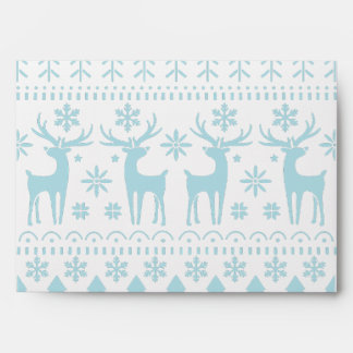 Enveloppe Arctic Blue Folk Art Winter Theme