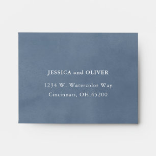 Enveloppe Ardoise bleu ardoise Ombre Aquarelle Mariage RSVP