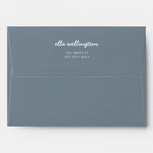 Enveloppe Ardoise Gris Moderne Script Minimal Adresse de ret