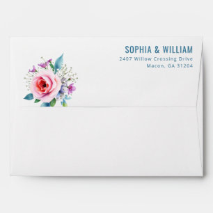 Enveloppe Arrangement Floral Pastel Romantique