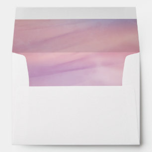 Enveloppe Arrière - plan d'aquarelle rose et bleu à l'intéri