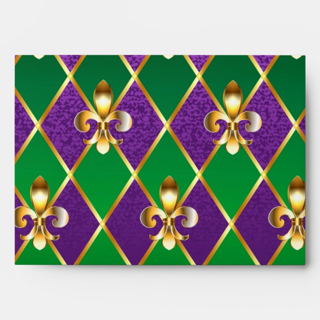 Enveloppe Arrière - plan de bijoux Mardi Gras (Devant)