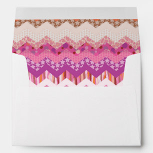 Enveloppe arrière - plan de zigzag rose
