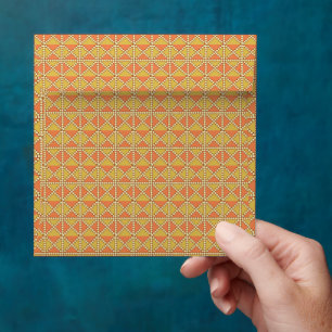 Enveloppe arrière - plan orange et jaune avec motif