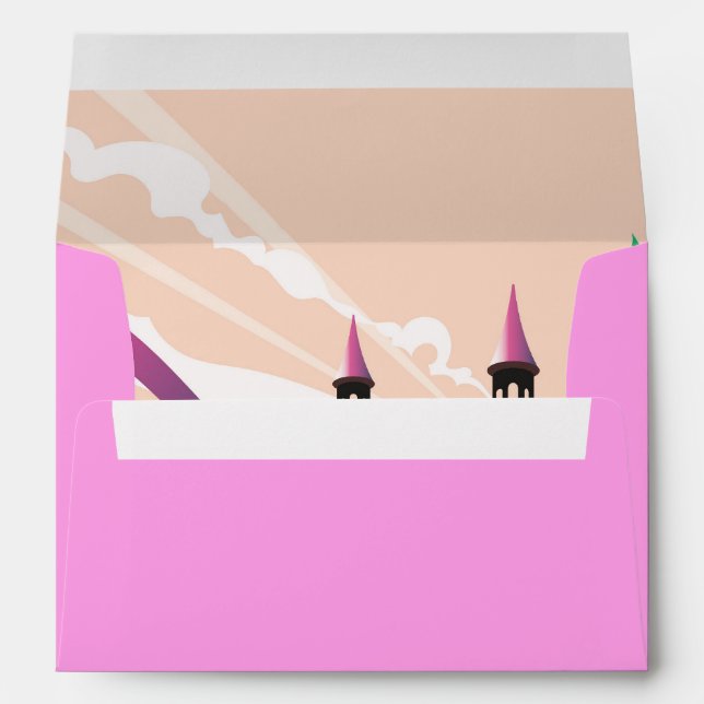 Enveloppe Art déco de la fête du Derby rose (Dos (Bas))