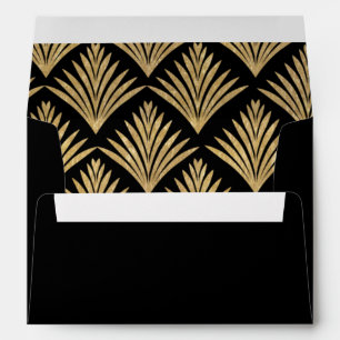 Enveloppe Art déco des années 20 Grandes Gatsby Black Gold