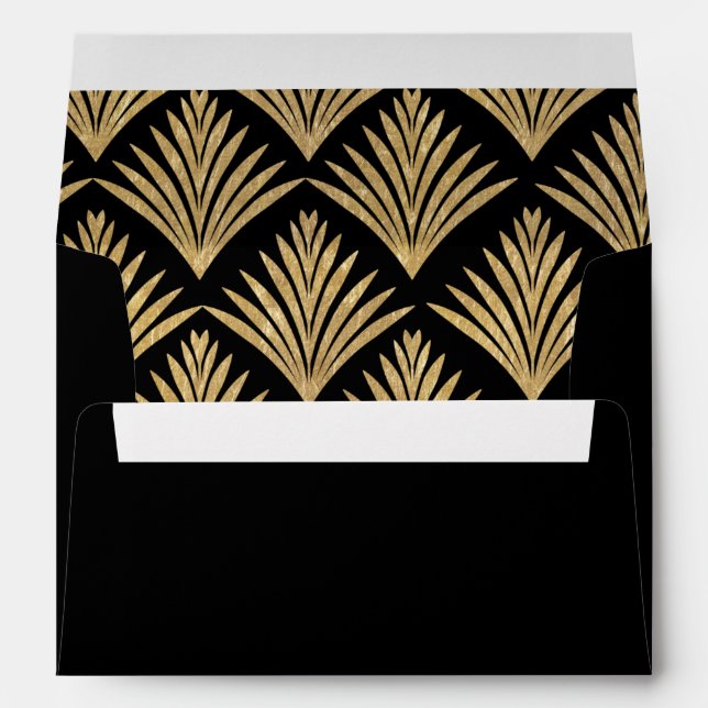 Enveloppe Art déco des années 20 Grandes Gatsby Black Gold (Dos (Bas))