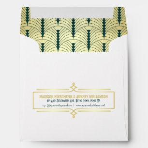 Enveloppe Art Déco Mariage Elegant Gold Great Gatsby Adresse