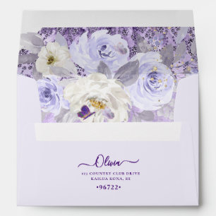 Enveloppe ArtsApp H2 Ombre Violet Quinceanera Étincelante