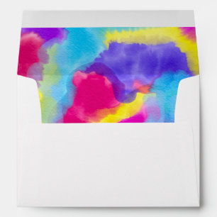 Enveloppe Artsy Modern Neon Colorful Rainbow Watercolor