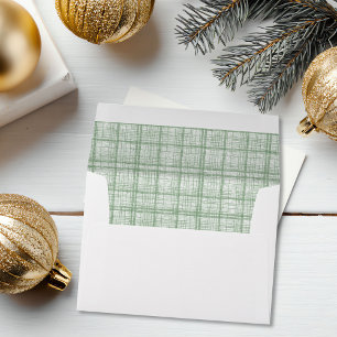 Enveloppe assortie Noël à carreaux vert vintage