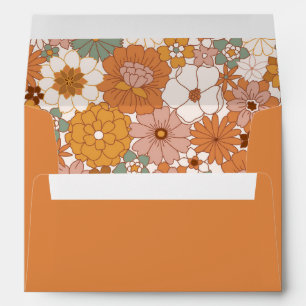 Enveloppe assortie rétro boho terracotta florale