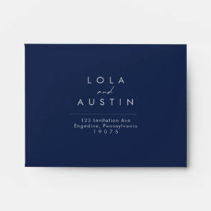 Enveloppe Autoadressés RSVP bleu marine moderne
