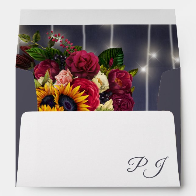 Enveloppe Automne automne rustique élégant floral mariage (Dos (Bas))