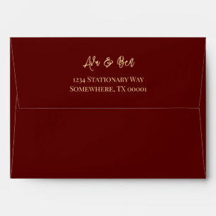 Enveloppe Automne Bourgogne Orange Floral Russe Mariage