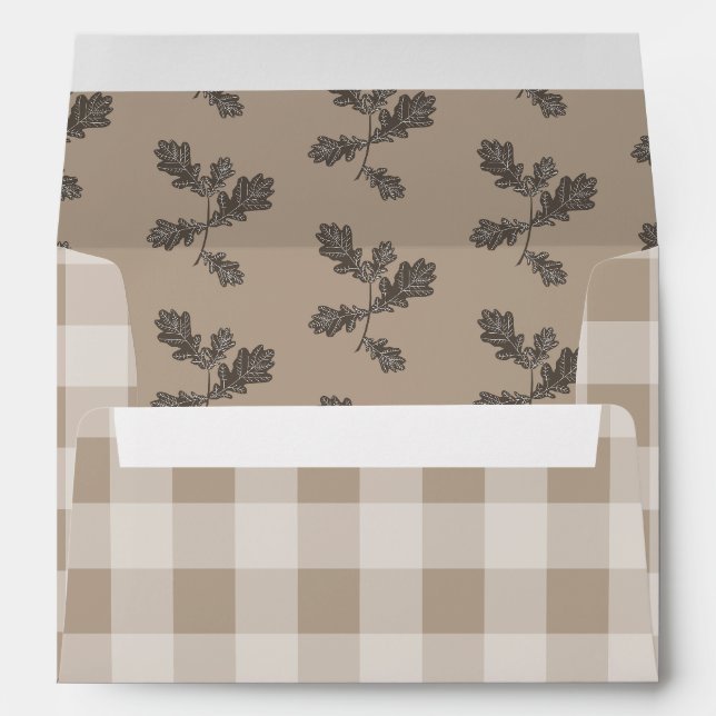 Enveloppe Automne Feuillage Feuille Brown Motif plat (Dos (Bas))