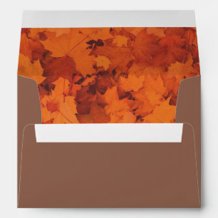 Enveloppe Automne Feuilles Intérieur   Nut Brown