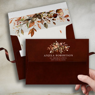 Enveloppe Automne Feuilles Russe Pays Boho Mariage