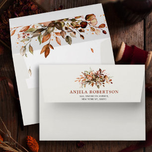 Enveloppe Automne Feuilles Russe Pays Boho Mariage