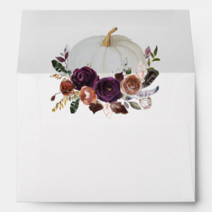 Enveloppe Automne Floral Citrouille Mariage de la fête de ma