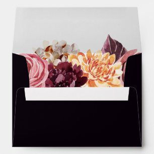 Enveloppe Automne Floral foncé violet Arrière - plan Invitat