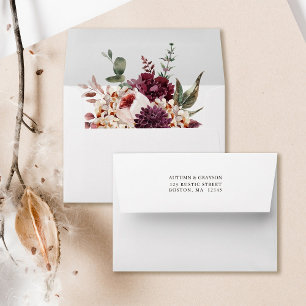 Enveloppe Automne Romance Mariage Préimpression Adresse 5x7