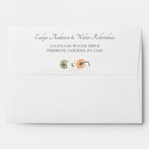 Enveloppe Automne Rustique Automne Blanc, Orange Citrouille 