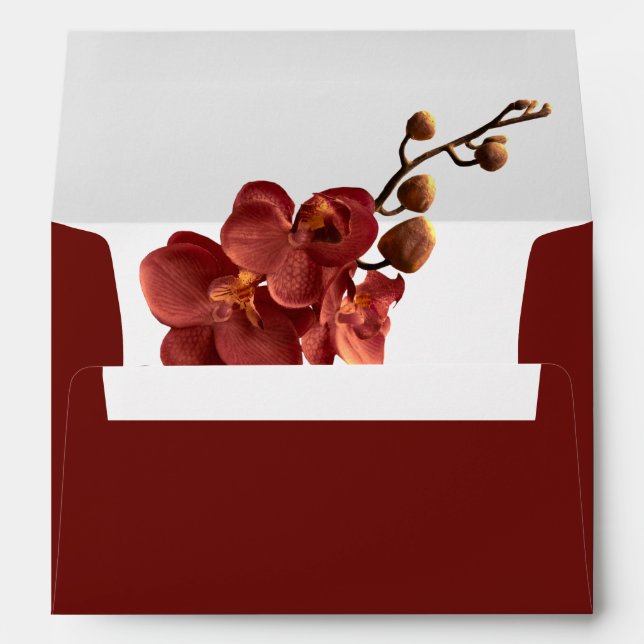 Enveloppe Autumn Orchid Romance Fall Wedding Envelope (Dos (Bas))
