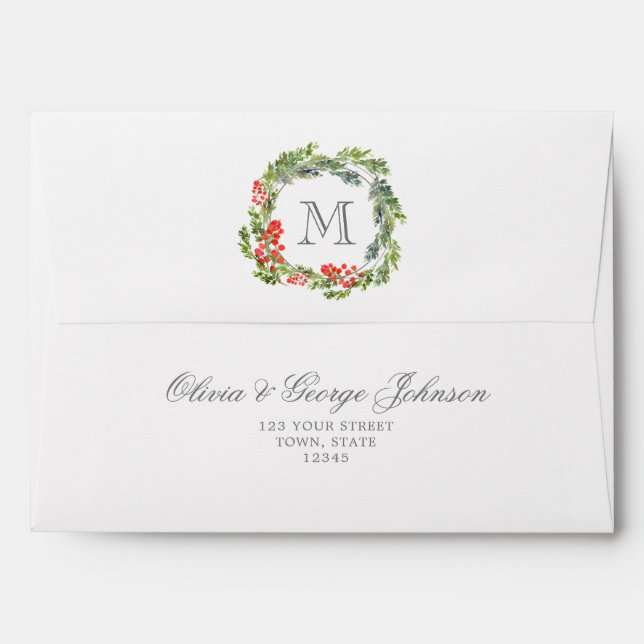 Enveloppe aux branches de houx (Dos (Haut rabat))