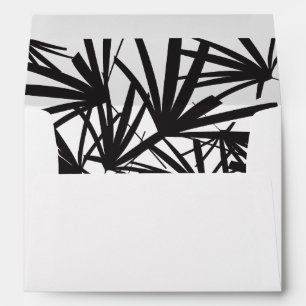 Enveloppe aux élégantes feuilles de palmier noires