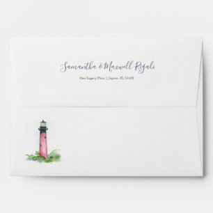 Enveloppe avec adresse de retour thème phare marit